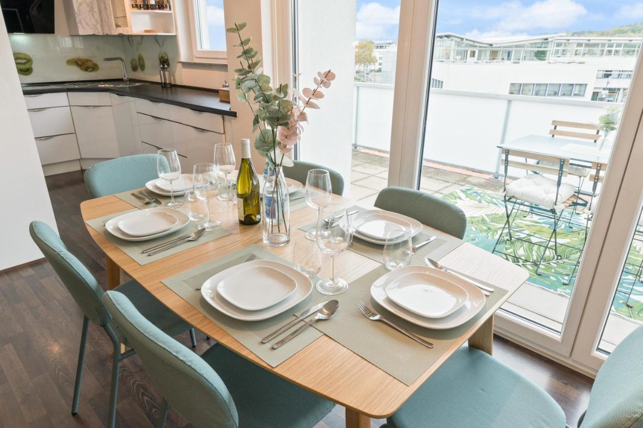 Design-Apartment - Kueche - Dachterrasse - Zentral Leinfelden-Echterdingen Bagian luar foto